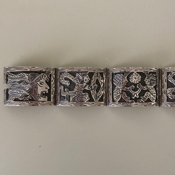 Silver bracelet Made in Mexico, great vintage condition - Picture 4 of 8